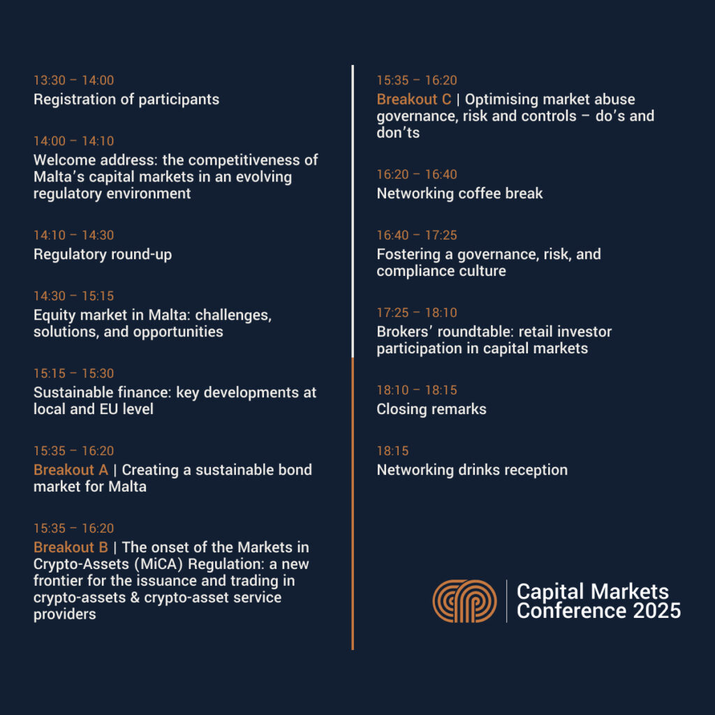 The Camilleri Preziosi Capital Markets Conference 2025 Agenda